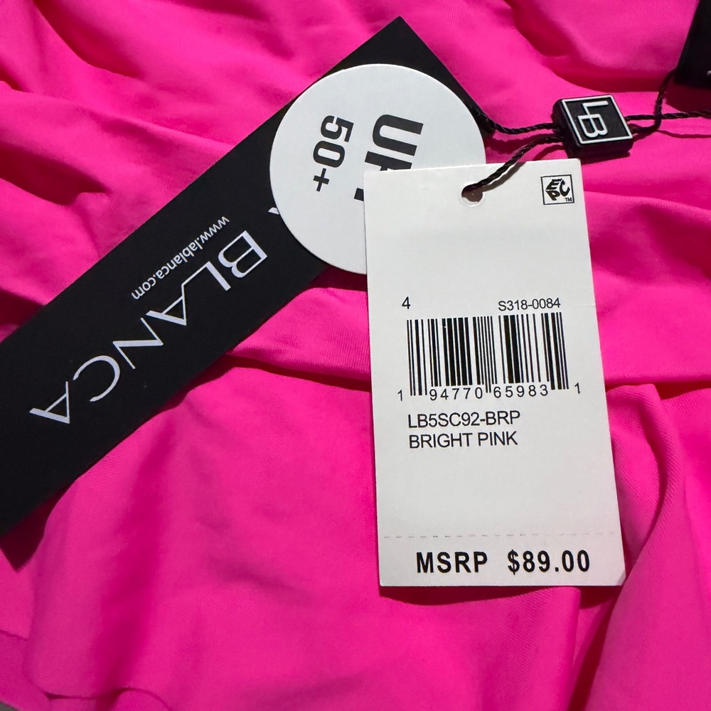 La Blanca Island Goddess Asymmetrical Ruffle Skirted Swimsuit Bottom Pink 4 NEW - Picture 5 of 5